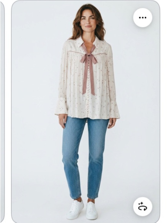 Free People Tops - Free People blush color with darker color hearts and tie. NEW